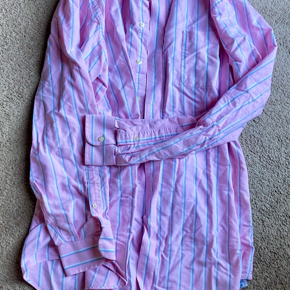 ♥️💙Lands' End Pink and Blue Striped Shirt